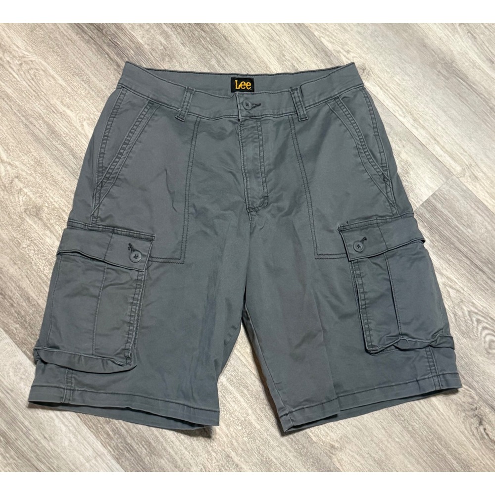 Lee Mens Cargo Shorts Grey Size 30 Cotton Blend Stretch Utility 112334528